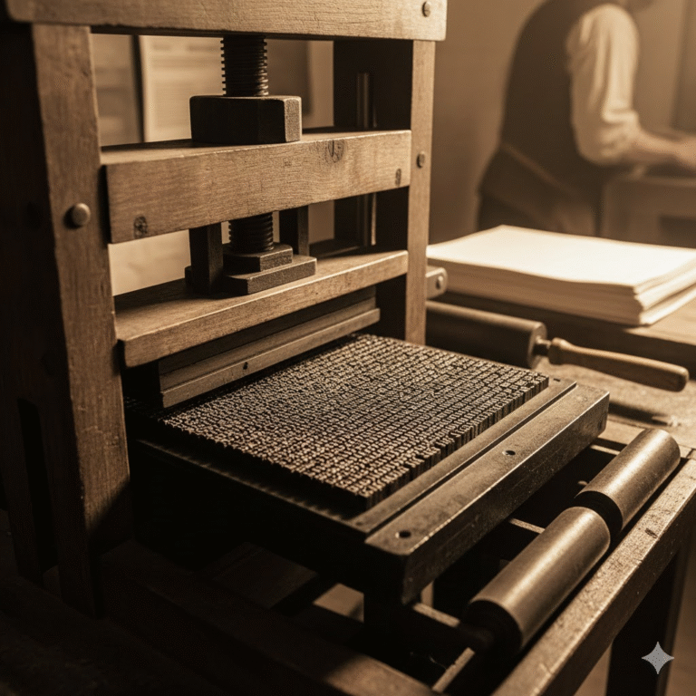 Mainz, Germany, circa 1440. Johannes Gutenberg assembled metal letters into a frame. Each letter was identical to every other letter of its kind.